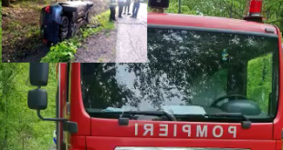 Un autoturism scăpat de sub control s-a răsturnat în șanț,lângă Zoo Pitești