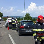 Autoturism răsturnat pe DN 73 la ieșirea din comună Mărăcineni (2)