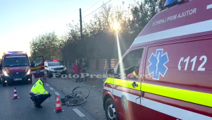 Biciclist spulberat de o masina pe DN73, în zona Piscani (2)