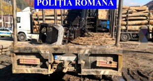 Autocamion și lemne confiscate de polițiști