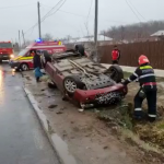 maşină răsturnată la Buzoeşti (1)