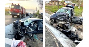 BMW făcut praf într-un accident pe raza localității Izvoru (1)