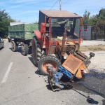 Accident la Pârvu Roșu, între un tractor și un autoturism (1)