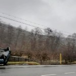 Mașînă răsturnată la Bascov, DN 7 (1)