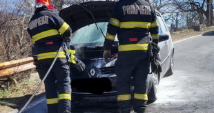 Incendiu izbucnit la un autoturism, în comuna Dragoslavele