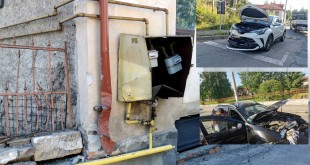 Un autoturism a distrus rețeaua de gaze (1)