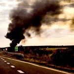 Incendiu autoturism pe A1, km 92 sensul Pitești-București (2)