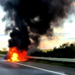 Incendiu autoturism pe A1, km 92 sensul Pitești-București (3)
