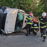 Autoturism răsturnat în zona Spitalului de Pediatrie Pitești (1)