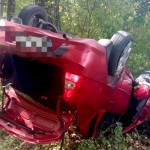 Autoturism răsturnat în localitatea Băbana (1)