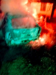 Incendiu la un autoturism în localitatea Recea