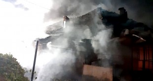 Incendiu într-o gospodărie din orașul Topoloveni (1)
