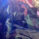 Accident între o mașină și un tractor în orașul Mioveni (2)