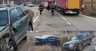 Impact între trei vehicule în localitatea Schitu Golești