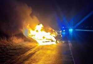Incendiu autoturism Căteasca, A1, km 97 (2)
