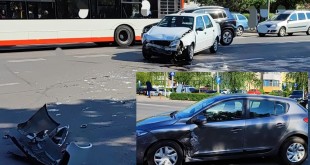 Accident rutier pe strada Libertății din Pitești (1)