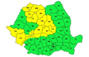 ISU Argeș Atenționare meteorologică, cod galben