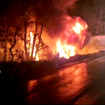 Accident urmat de incendiu, pe DN 7, în localitatea Drăganu (6)