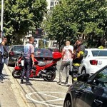 accident motocicletă și un taxi (2)