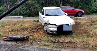 Autoturism intrat într-un stâlp de telefonie -Albota