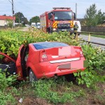 Autoturism intrat într-un șanț în comuna Băiculești (1)