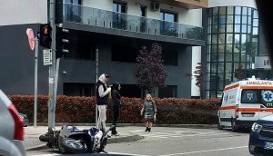 Accident între o motocicletă și un autoturism pe Calea Bascovului (1)