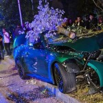 Pitești BMW intrat într-un un copac