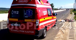 Accident autoturism și o bicicletă