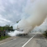 Incendiu la un vehicul în comuna Ciofrangeni