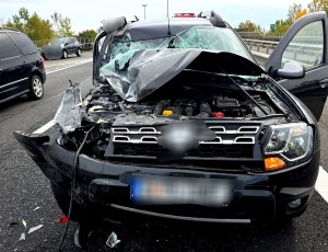 Duster intrat in parapet A1 - Podul Viilor