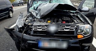 Duster intrat in parapet A1 - Podul Viilor
