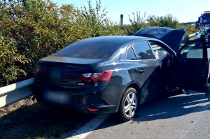 auto ieșit în decor pe A1