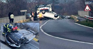 Autoturism răsturnat Lunca Corbului (1)