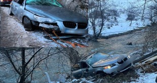 Mașină căzută în râul Dâmbovița (1)