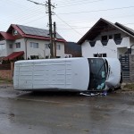 Autoutilitară răsturnat Lerești (2)