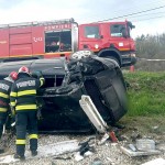 Autoturism răsturnat Davidești (1)