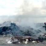 Incendiu puternic la Albota. Ard deșeuri menajere (1)