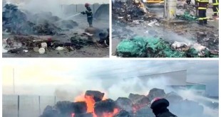 Incendiu puternic la Albota. Ard deșeuri menajere (1)