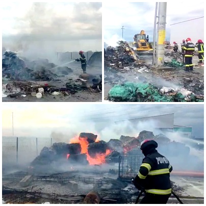Incendiu puternic la Albota. Ard deșeuri menajere (1)