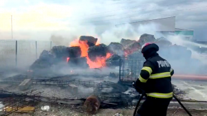 Incendiu puternic la Albota. Ard deșeuri menajere (2)