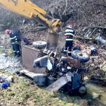 autoturism răsturnat la Bughea de Jos (1)