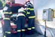 Autoturism intrat într-un panou de distributie gaz la Câmpulung,